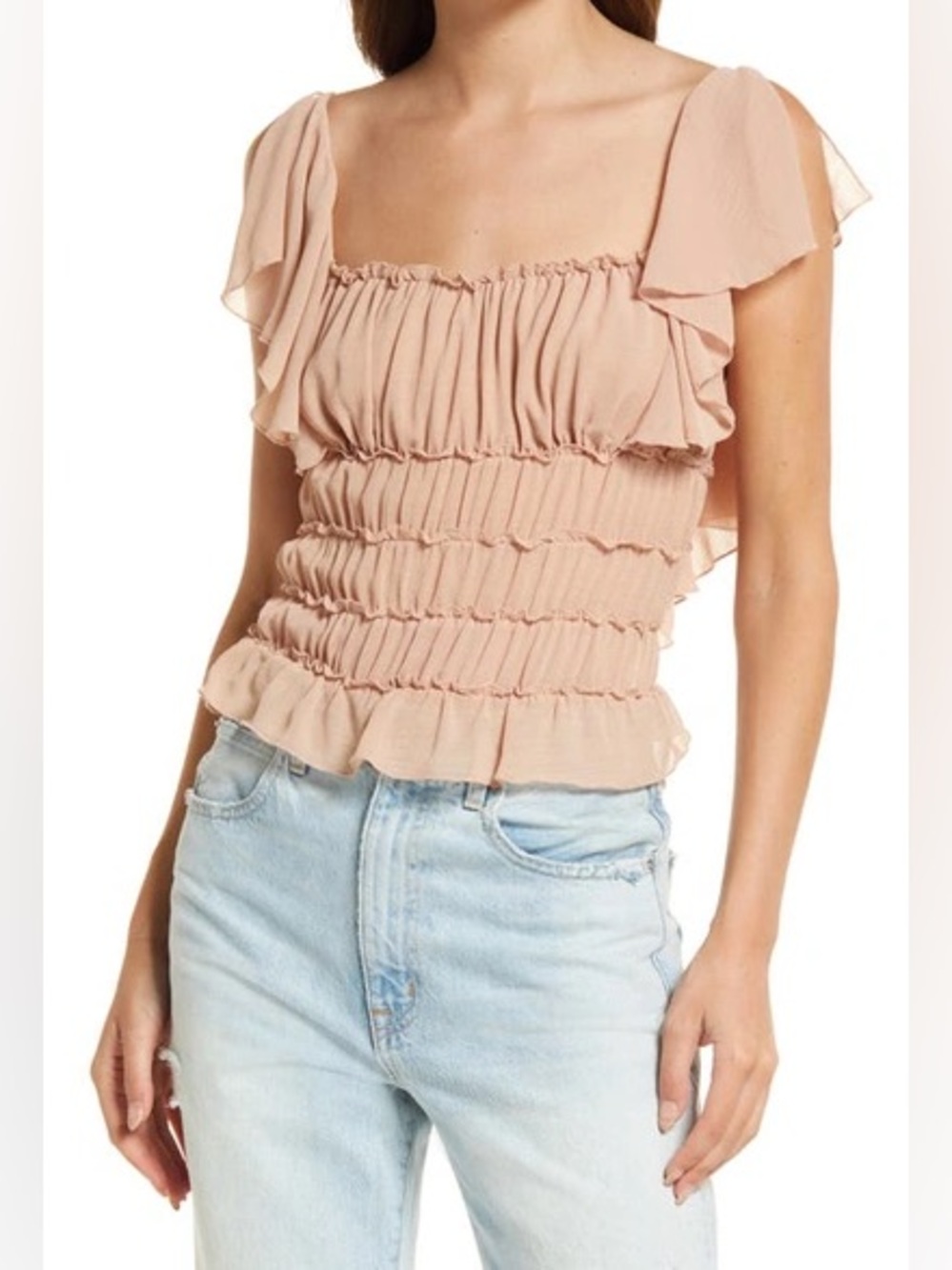Free People Intimately Juliet Black Ruffled Bodysuit
